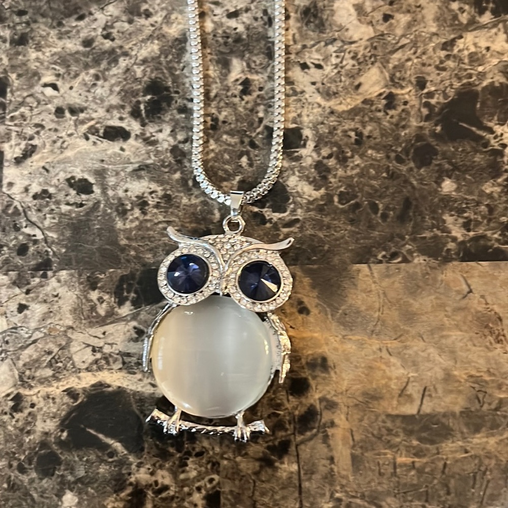 Crystal Owl Statement Necklace